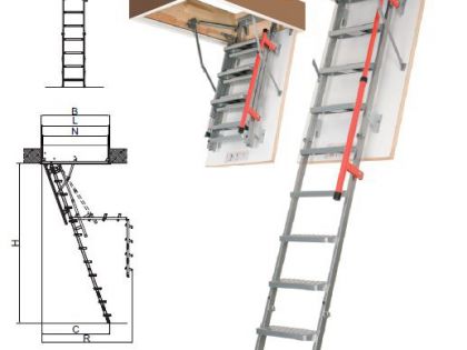 Металлическая чердачная лестница ЛМЛ Люкс от Факро