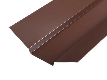 Планка ендовы верхняя 60х60х60, цвет шоколад, RAL 8017