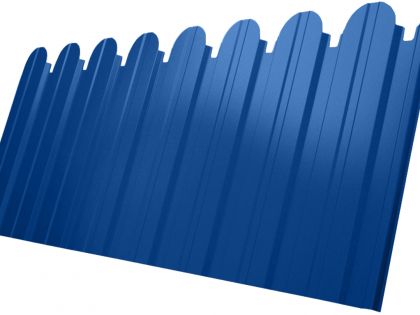 Профнастил C10B фигурный 0,45 PE-foil RAL 5005 (сигнально-синий)