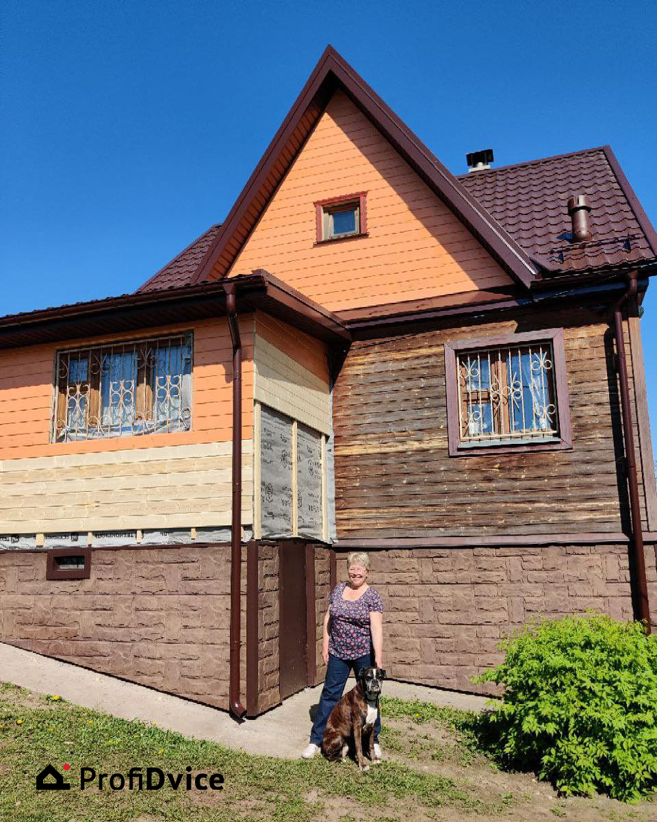 Отзыв о ProfiDvice Пискарёвой Л.Н фото на фоне дома с новой крышей